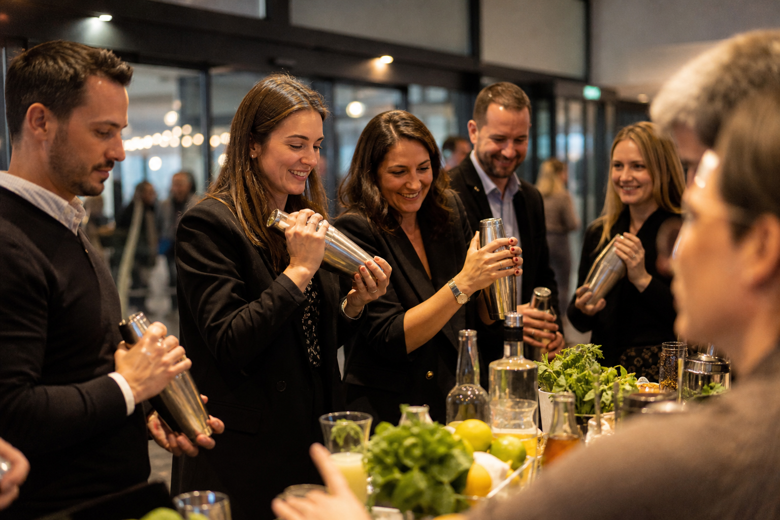 Atelier cocktail team building pour entreprise lors d’une soirée de fin d’année